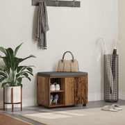 Panca per ingresso con cuscino Legno vecchio 60 x 38 x 46 cm