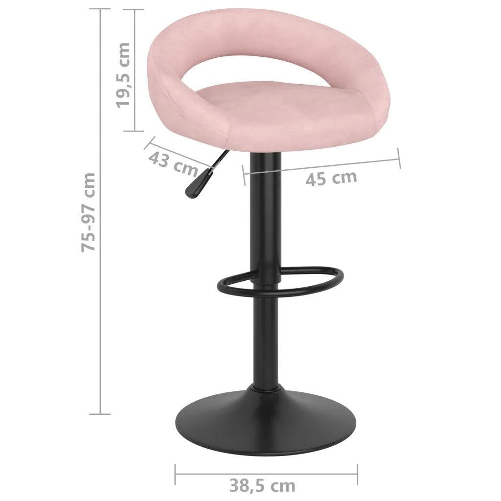 vidaXL Sgabelli da Bar 2 pz Rosa in Velluto