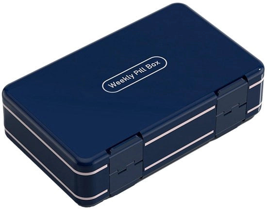 Pillendose con Grande Capacità - Contenitore per Medicamenti 7 Giorni - Pillendose Settimanale - Design Portatile - Facile Accesso - Chiusura di Sicurezza