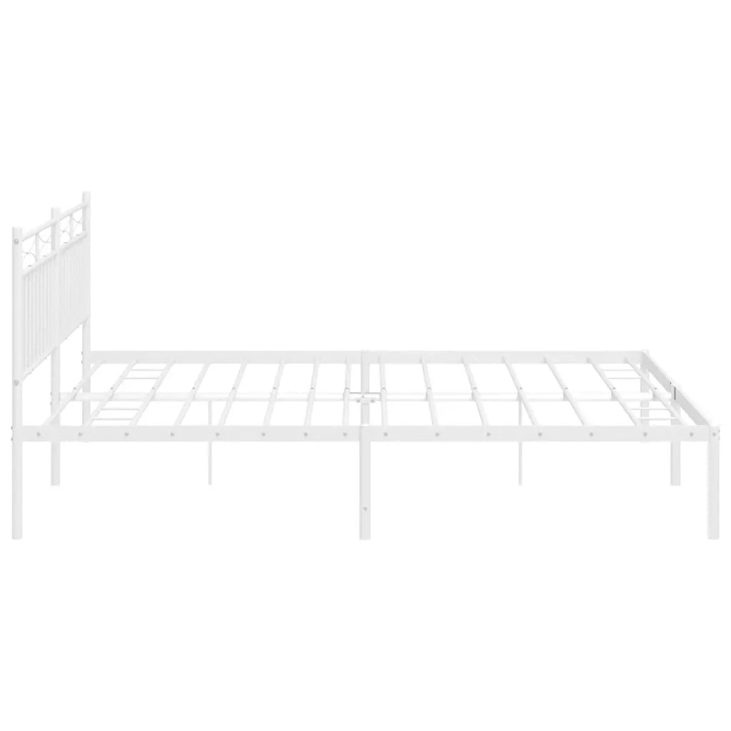 Giroletto con Testiera-Struttura Letto con testiera Metallo Bianco 193x203 cm 428700