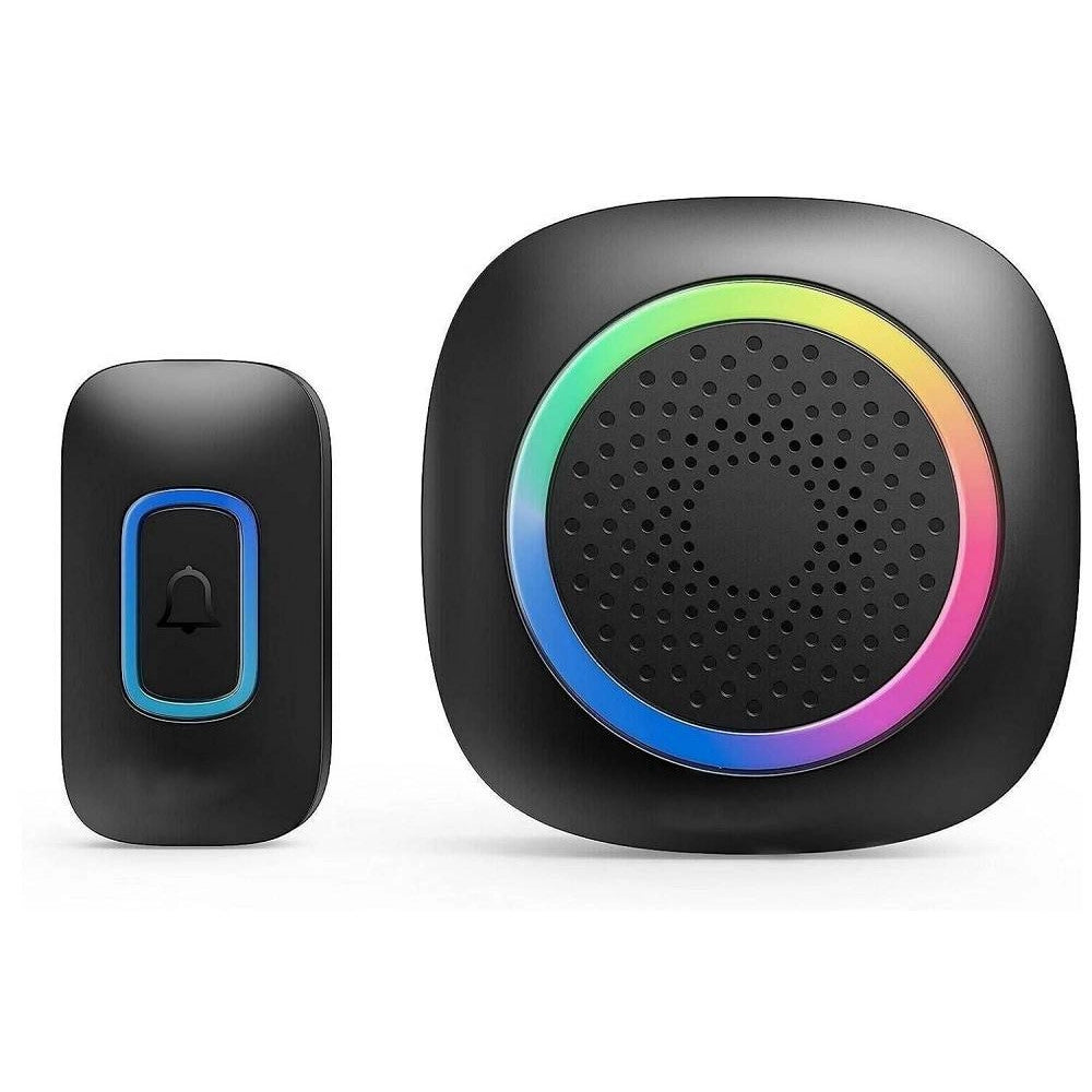 Trade Shop - Set 2 Campanelli Senza Fili Wireless 2 Ricevitori Luce Rgb 60 Melodie Rl-2r3995 -