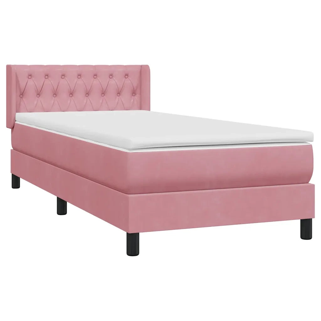 Giroletto a Molle con Materasso Rosa 90x220 cm Velluto 3318398