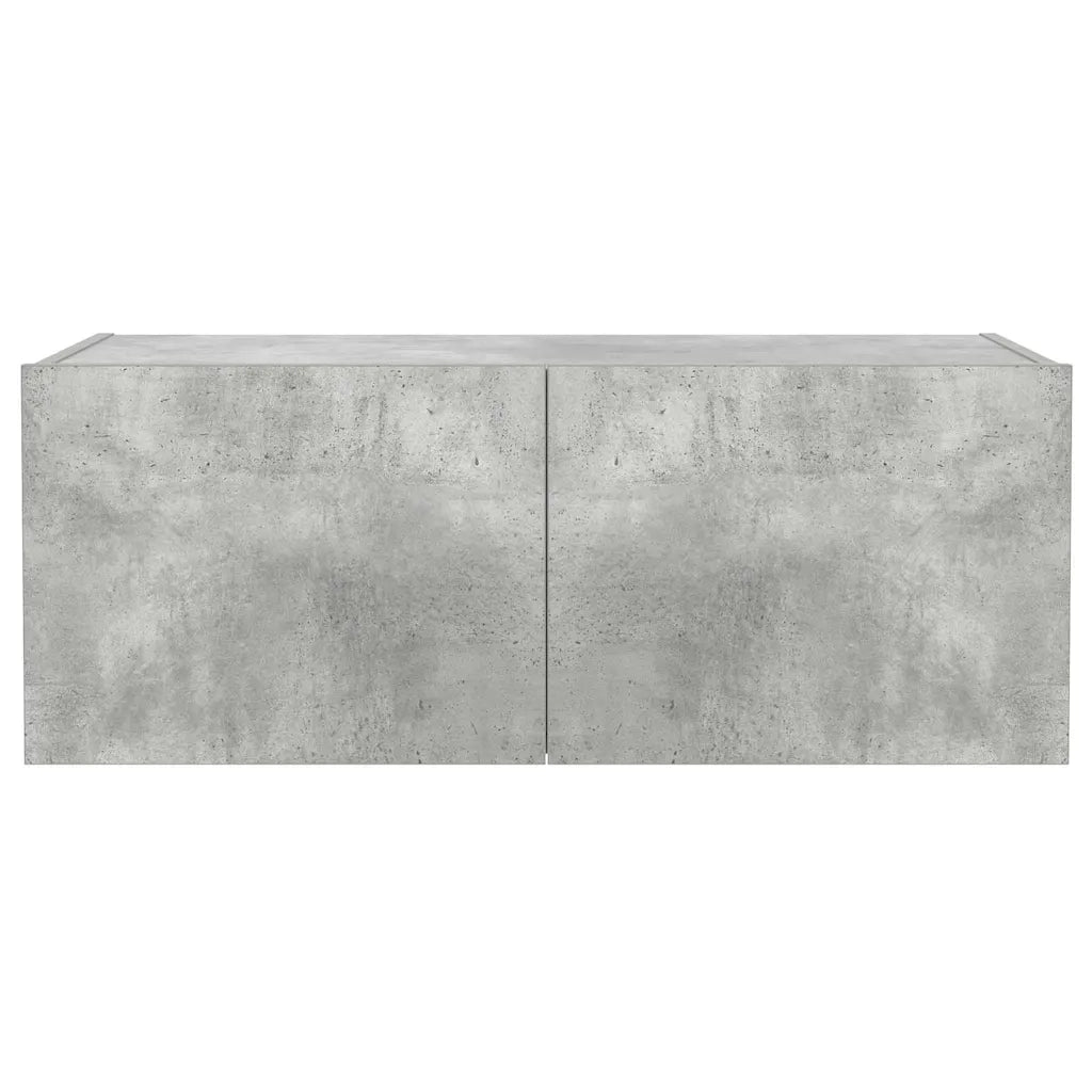 Mobile TV a Parete con Luci LED Grigio Cemento 80x35x31 cm