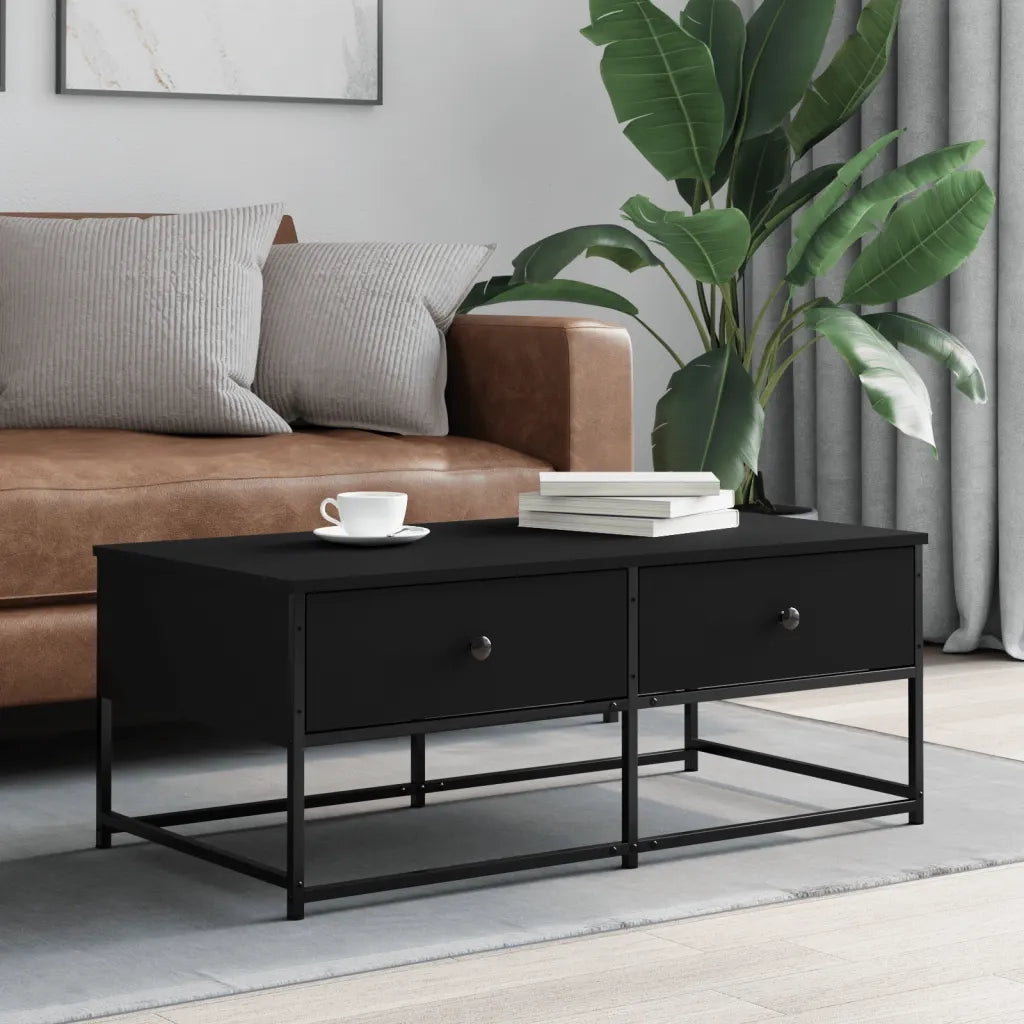 Tavolino da Salotto-Tavolino da soggiorno-Tavolo Nero 100x51x40 cm in Legno Multistrato 906067