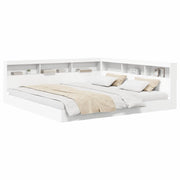 Letto matrimoniale | Letto per adulti | Letto Libreria Bianco 180 x 200 cm Legno multistrato