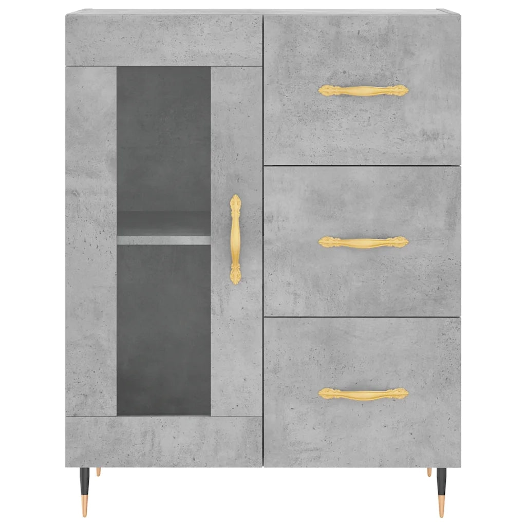 Credenza-Buffet-Armadio da cucina Grigio Cemento 69,5x34x90 cm in Legno Multistrato 439156
