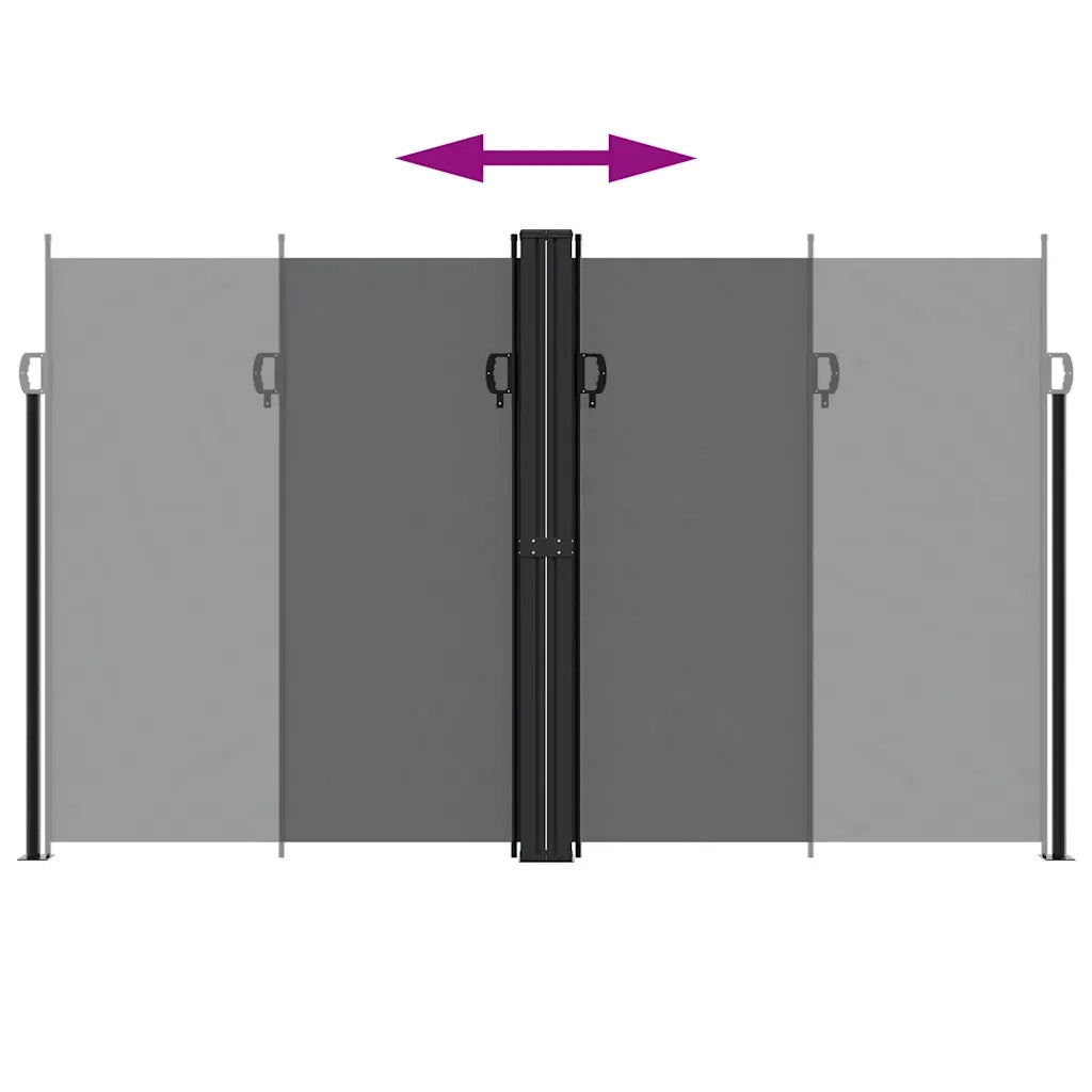 Tenda da Sole Laterale Retrattile-Tenda parasole per balcone per giardino Nera 200x1200 cm 393172
