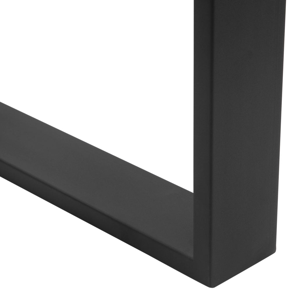 Set 2 Gambe per Tavolino Rettangolari Stile Industriale 70x8x41 cm Capacità 60 kg in Acciaio Nero