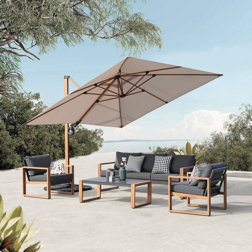 Set mobili da giardino DUISBURG divano poltrona tavolino antracite e marrone