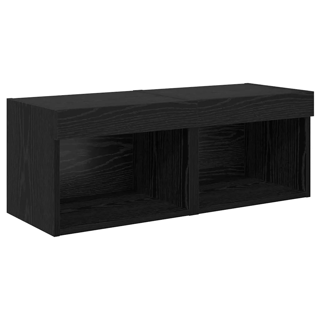 Mobile per TV a Muro 8 pz-Set di 8 Credenza per TV sospesa Rovere Nero Legno multistrato