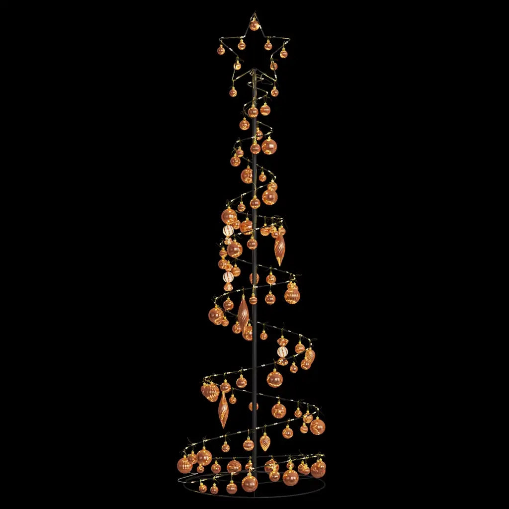 Albero di Natale a LED con Palline 120 LED Bianco Caldo 180 cm 3318584