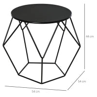 Tavolino da Caffè Salotto Design Nordico Minimalista Geometrico Ampio Piano, Acciaio, 54x54x44cm