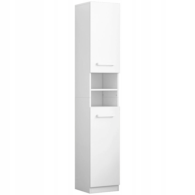 Credenza bianca moderna a colonna alta in stile loft, 2 ante, 180 cm
