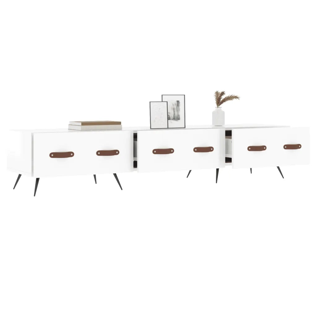 Mobile Porta TV Bianco Lucido 150x36x30 cm in Legno Multistrato 829126