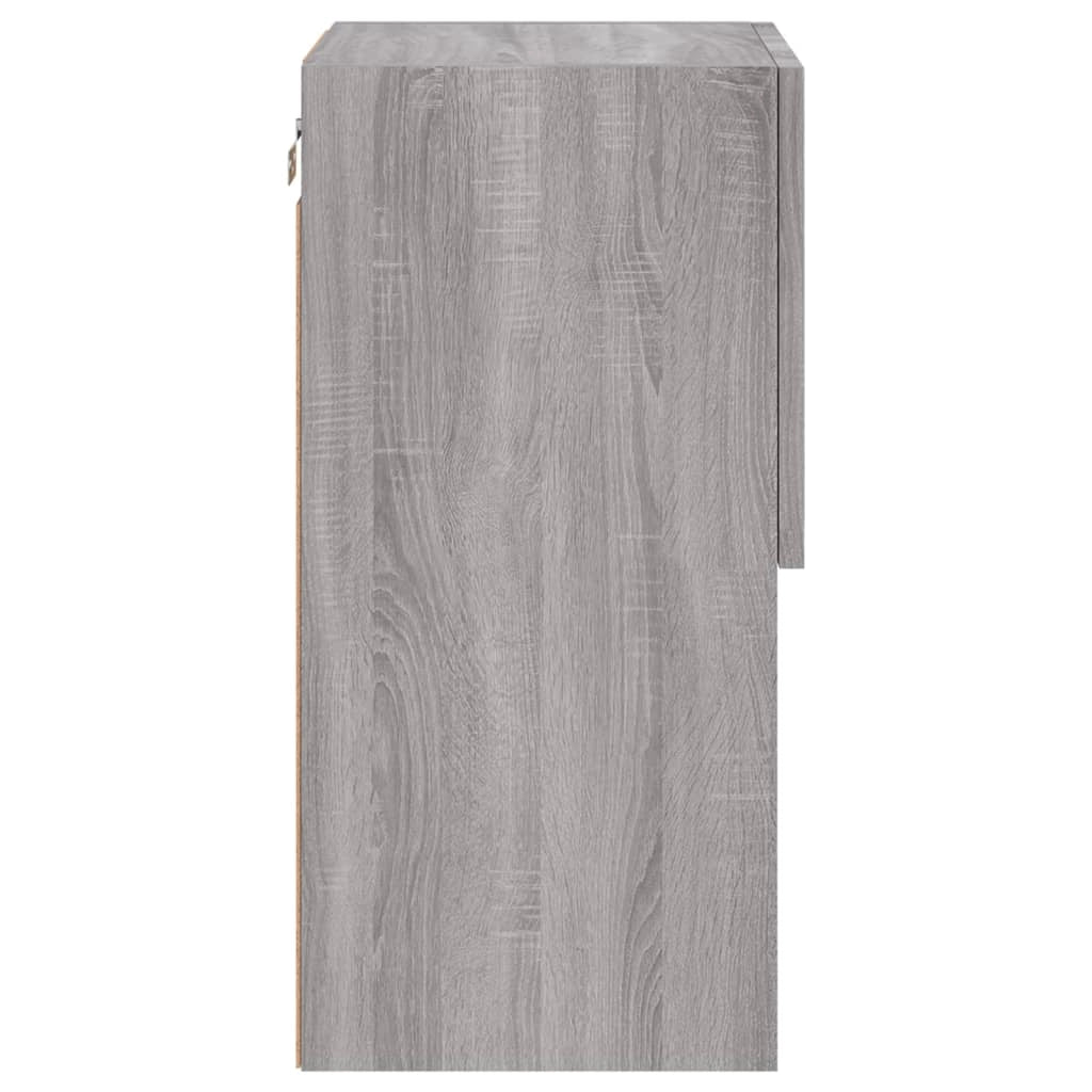 Mobile TV multimediale scaffale TV credenza mobile TV per sala da pranzo soggiorno camera da letto con luci LED 2 pezzi Sonoma 30,5 x 30 x 60 cm grigio 02_0028882