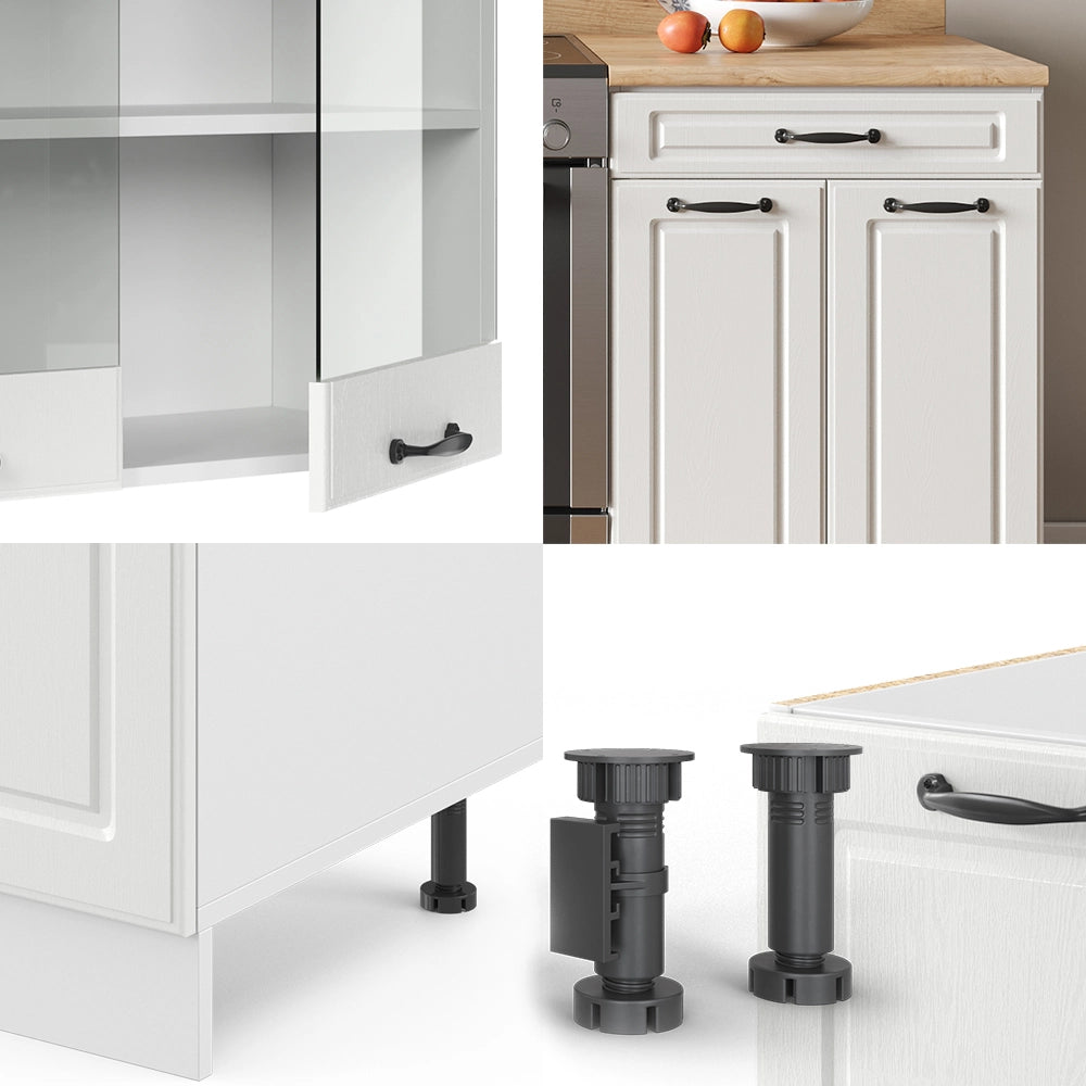 Vicco Cucina componibile Casa di campagna bianca/bianco 200 cm , PL Rovere
