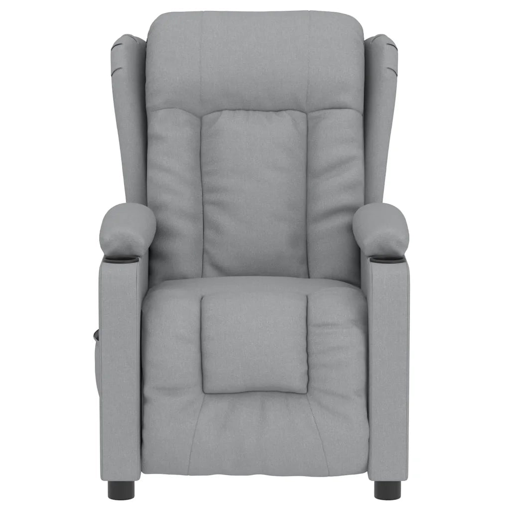 Poltrona Reclinabile Massaggio Elettrica Grigio Chiaro Tessuto cod mxl 32471