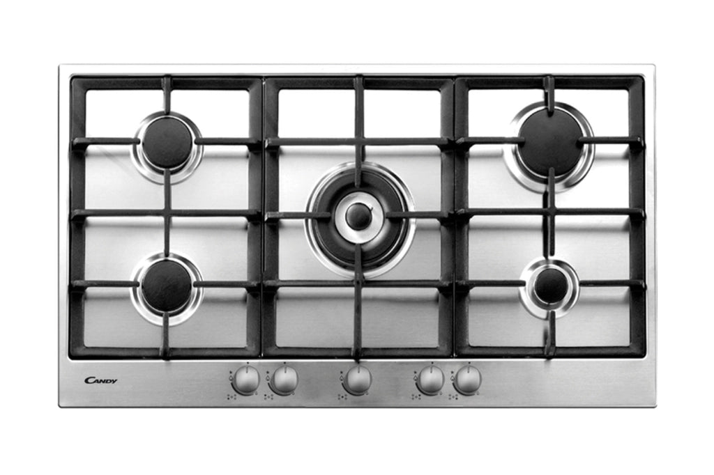 Candy Timeless PG952/1SXGH Acciaio inox Da incasso 90.9 cm Gas 5 Fornello(i)