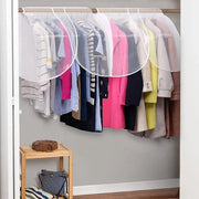Rack per abiti con coperchio per appendere abiti, armadio per abiti con finestre in PVC trasparente, coperchio per abiti, abiti strettamente avvolti, giacche, cappotti, 2 pezzi, bianco