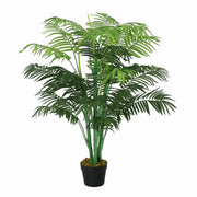 Palma artificiale, alta 125 cm, pianta artificiale con 18 fronde in vaso per soggiorno o balcone.