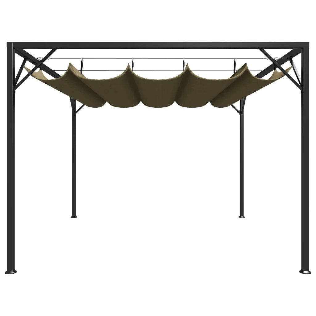 Gazebo da Giardino con Tetto Retrattile 3x3 m Talpa 180 g/mÂ² cod mxl 61839
