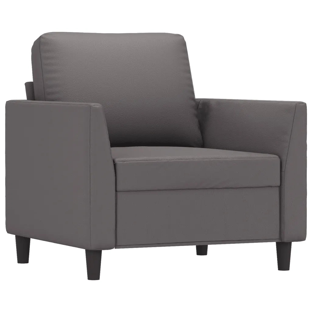 Set di Divani 3 pz con Cuscini Grigio in Similpelle 3201742