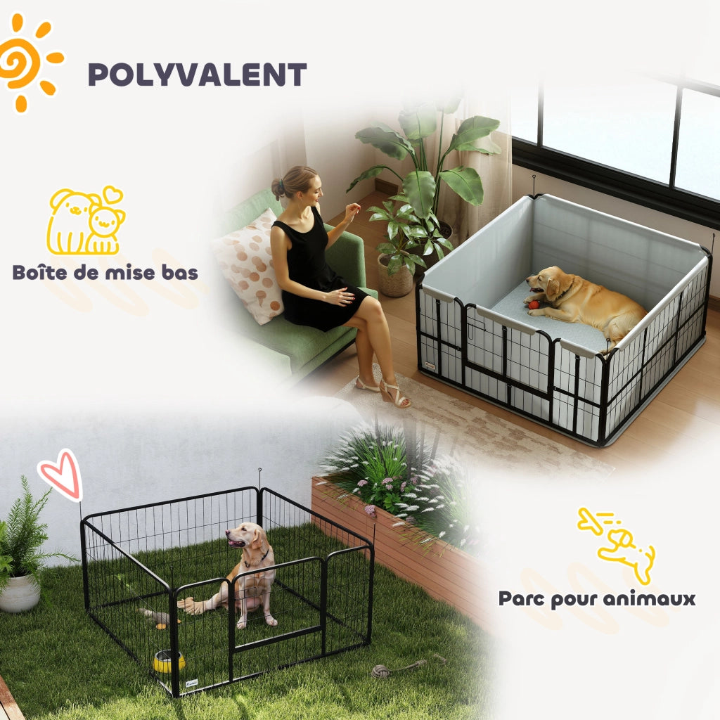 Cuccia per cani con porta ¨C zephmum ¨C 122x122x60 cm nero