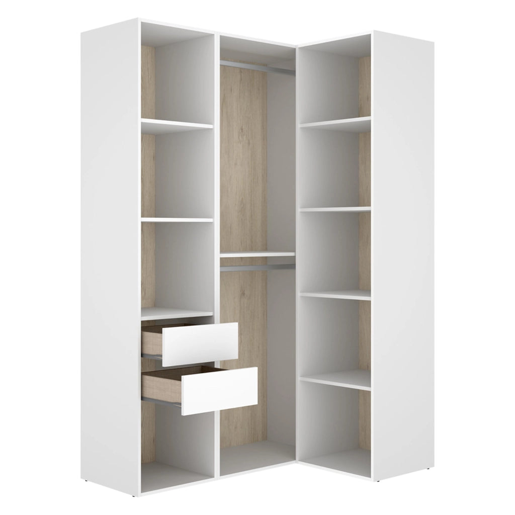 Armadio Camera da Letto Poyner, Guardaroba Grande Modulabile, 85x205h cm Bianco