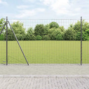 Recinzione con Posto Grigio 1,4 x 10 m Acciaio e PVC 3350920