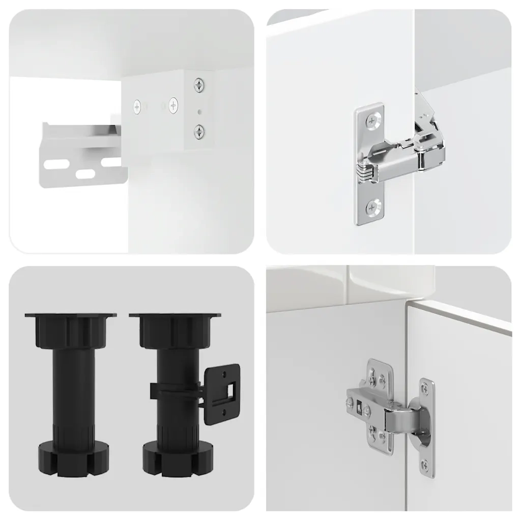 vidaXL Set Mobili da Cucina 14 pz Porto Bianchi Lucido in Truciolato