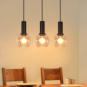 ZMH Lampada a Sospensione 3Luci Vintage in Vetro Oro Altezza Regolabile E27 per Sala da Pranzo Soggiorno Senza Lampadina