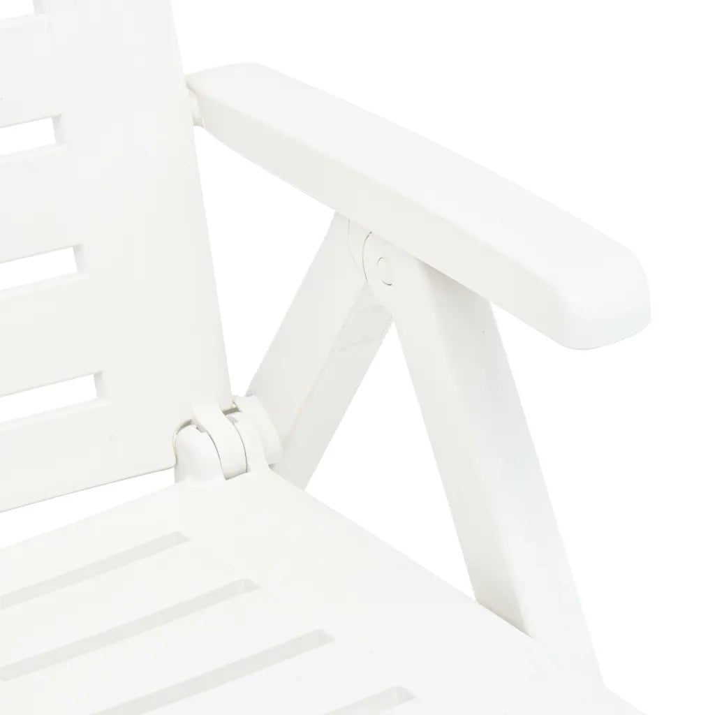 Lettino Prendisole | Sdraio da giardino | Lettino da sole Pieghevole in Plastica Bianco