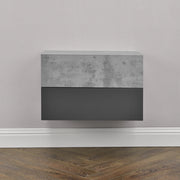 Set di 2 Comodini da Parete con Cassetto 46x30x15 cm Effetto Cemento / Grigio Scuro [en.casa]