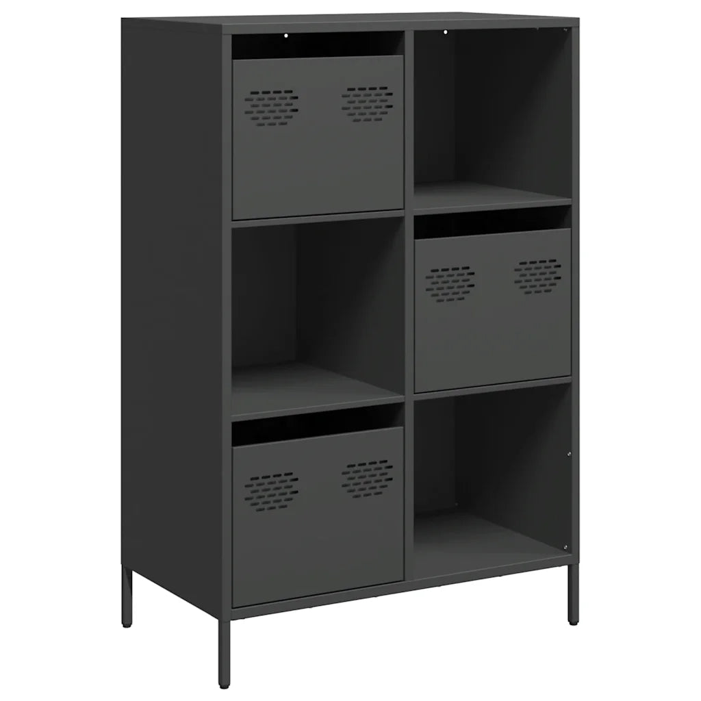 Credenza-Buffet-Armadio da cucina Nera 68x39x103,5 cm in Acciaio 826888