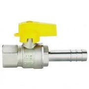 Valvola gas dritta 1/2  con port agomma d.12 metano farfalla