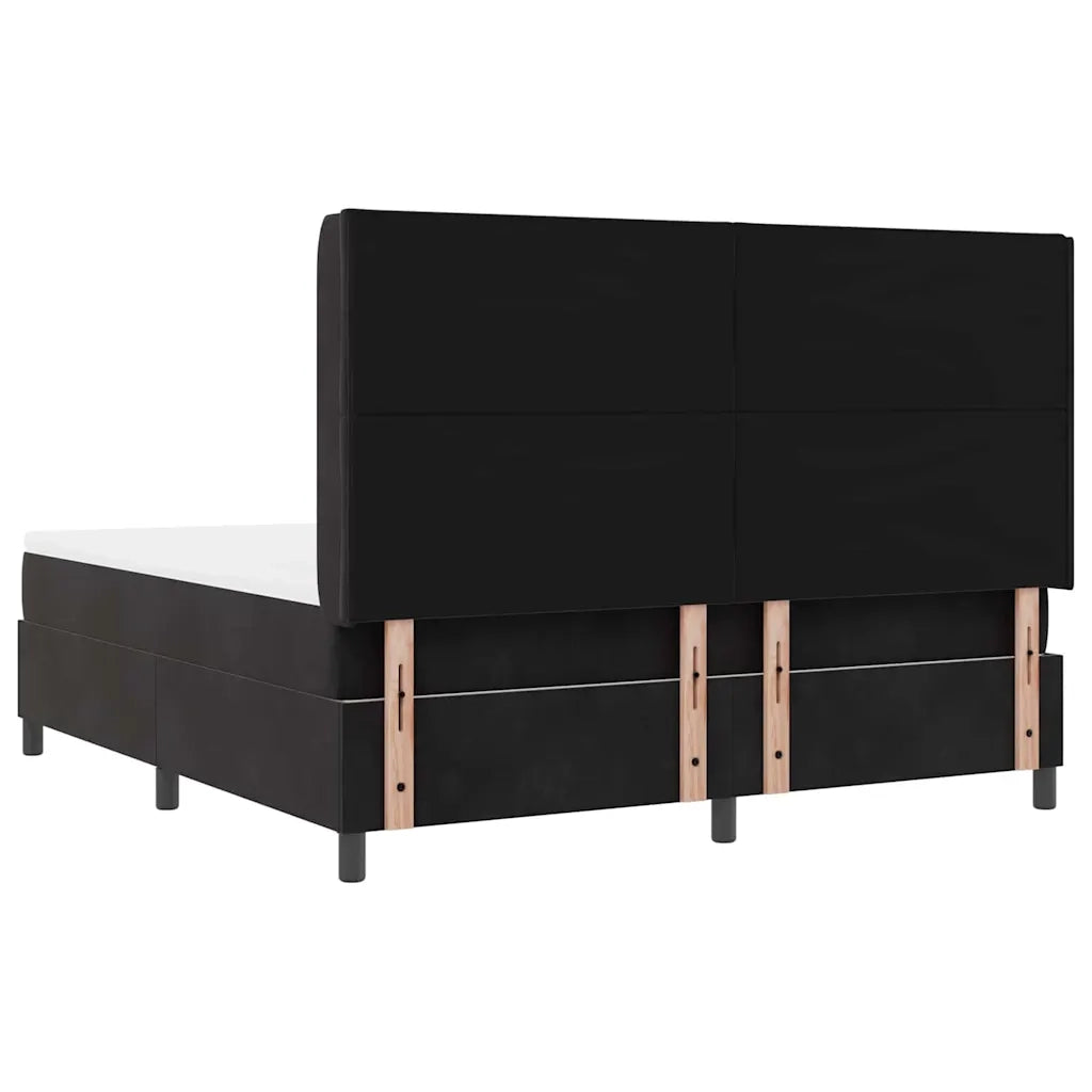 Letto a molle con materasso Nero 180 x 200 cm Velluto 3342076