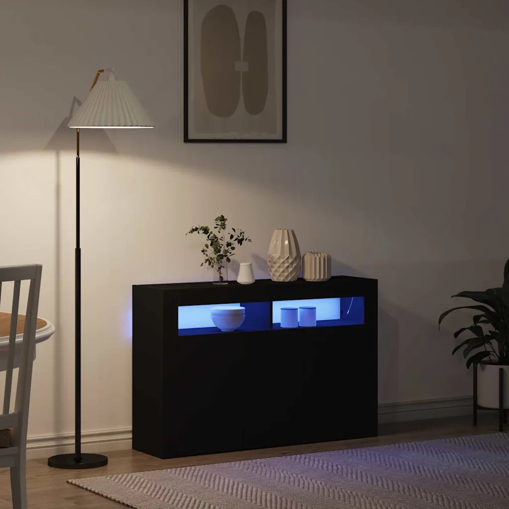 Credenza Nero 116 x 30 x 75 cm Legno multistrato 3333877