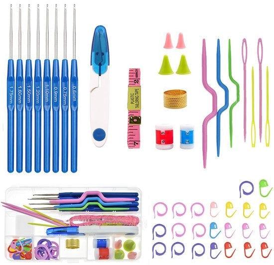 Set di Aghi per Inizianti - Set di Aghi Portatile - Filo in Diversi Colori - Aghi in Alluminio - Duraturo e Resistente - Accessorio Ideale per Viaggi - Kit di Aghi