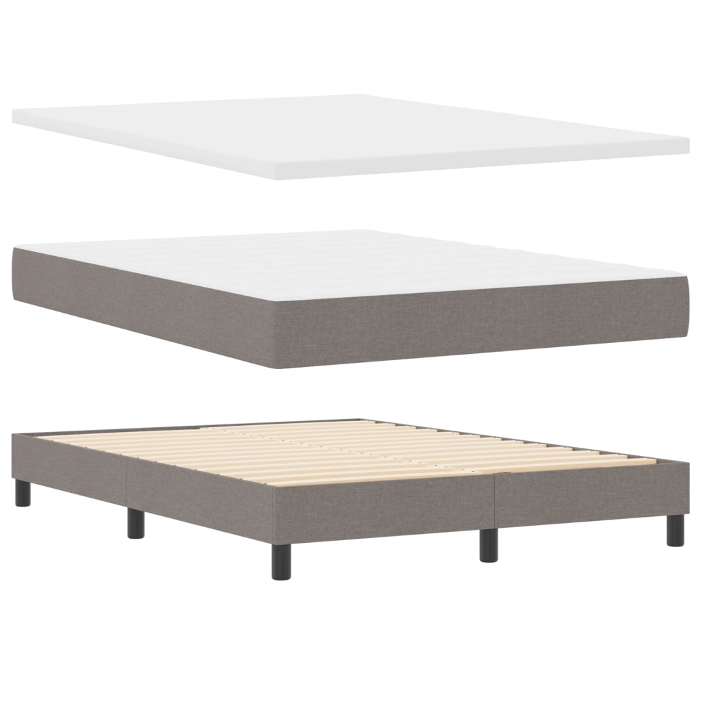 Letto Box Spring con Materasso Tortora 160x200 cm Tessuto