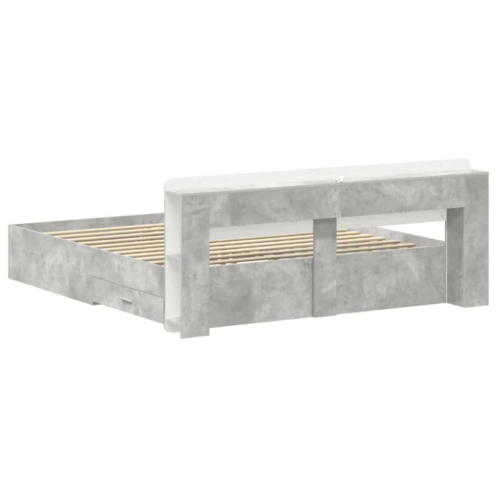 Telaio del letto con storage Grigio Cemento 200 x 200 cm