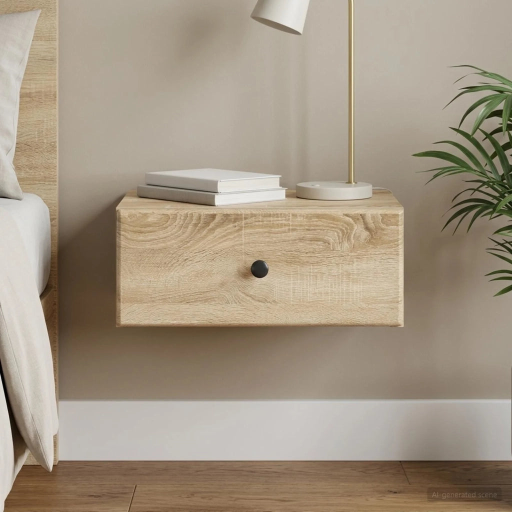 Mobiletto da notte a muro Rovere Sonoma 49 x 34,5 x 20 cm 899129