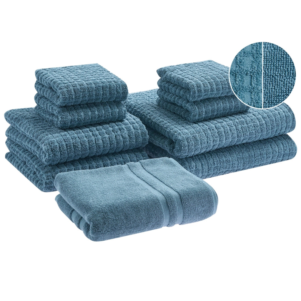 Set di 9 asciugamani Blu in cotone per ospiti Asciugamano da bagno e tappetino da bagno