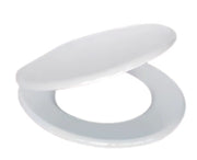 Sedile WC Universale in MDF Bianco Soft Close Sganciabile con Pulsante Centrale – Interasse 65–165 mm
