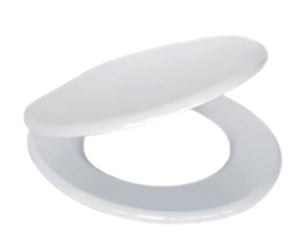 Sedile WC Universale in MDF Bianco Soft Close Sganciabile con Pulsante Centrale – Interasse 65–165 mm
