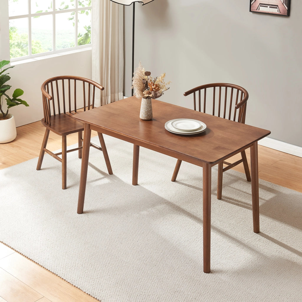 Tavolo da Pranzo Klijori Tavolo da Cucina in Legno di Hevea 120x70 cm Effetto Noce [en.casa]