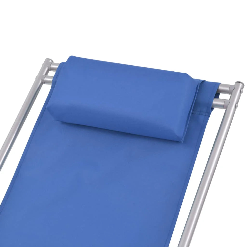 Sedie da giardino reclinabili 2 pz blu acciaio 02_0011902