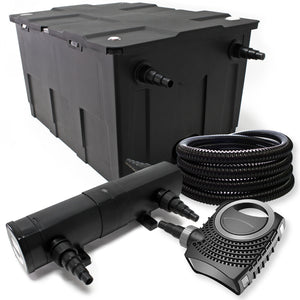 Set filtrante: Filtro bio per laghetto 60000l con Chiarificatore UVC 24W Pompa 80W Tubo