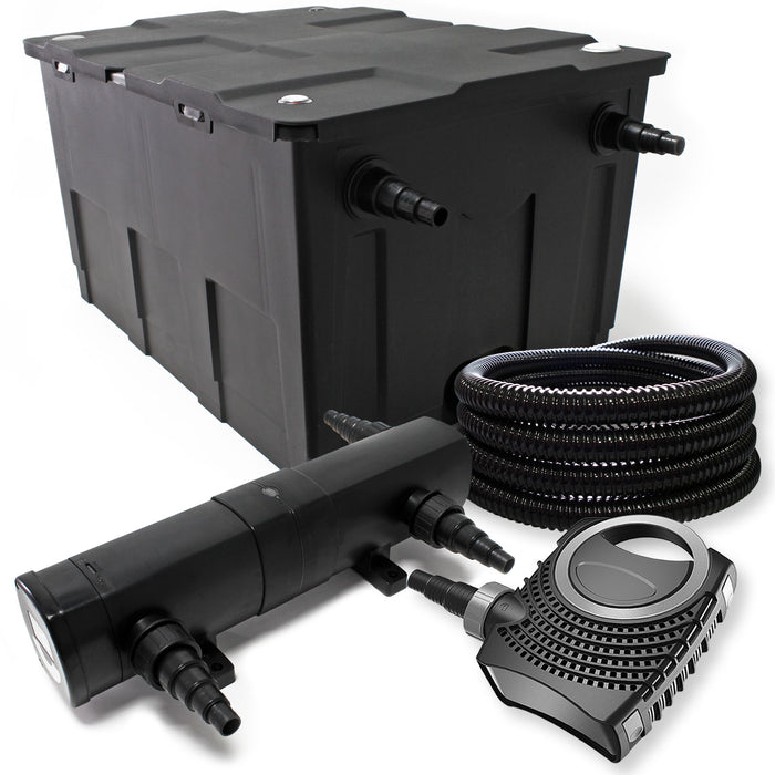 Set filtrante: Filtro bio per laghetto 60000l con Chiarificatore UVC 24W Pompa 80W Tubo