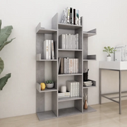 Libreria-Scaffale per Libri-Mobile di Stoccaggio Grigio Cemento 86x25,5x140 cm in Truciolato