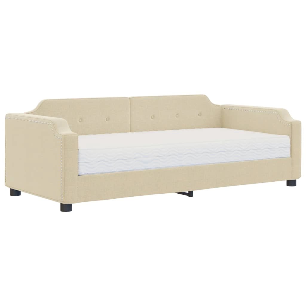 Divano Letto con Materasso Crema 100x200 cm in Tessutocod mxl 96913